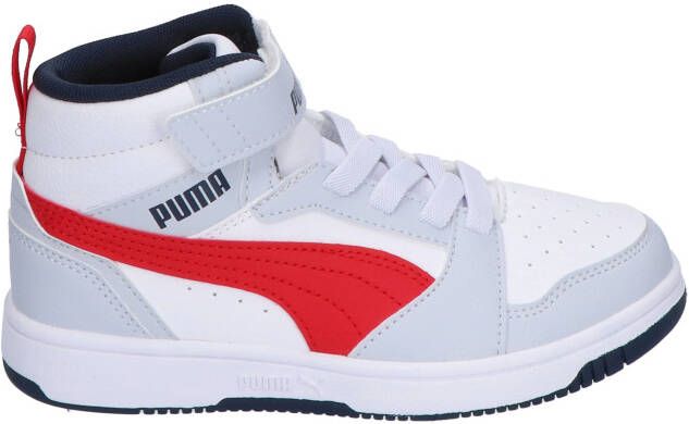 Puma Rebound V6 Mid Velcro Silver Navy Red Sneakers hoge-sneakers