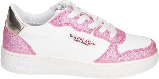Replay Epic Jr 7 Pink White Light Gold Lage sneakers