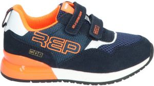 Replay Shoot Velcro Navy Orange Lage sneakers