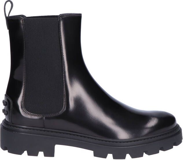 Tods Chelsea Boot in Leather Black Boots