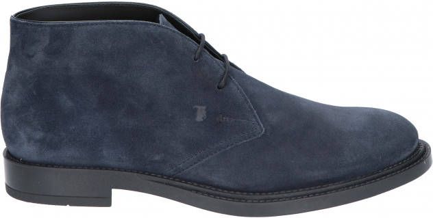 Tod's Short Ankle Boots in Suede Blue Veter boots