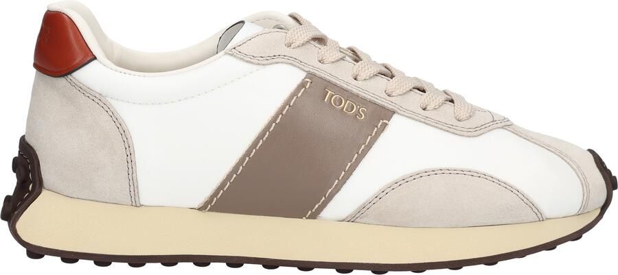 Tods T Vintage Sneakers in Leather White Brown