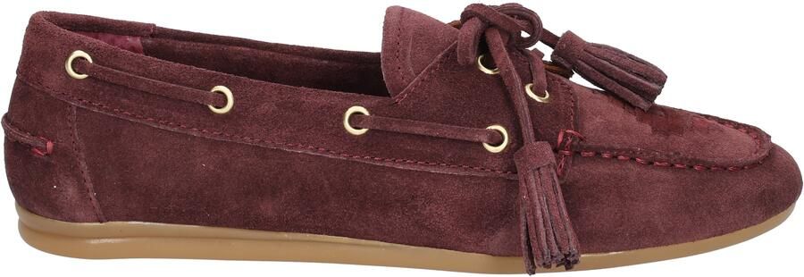 Toral shoes Shima Suede Moccasin Bordeaux Gold