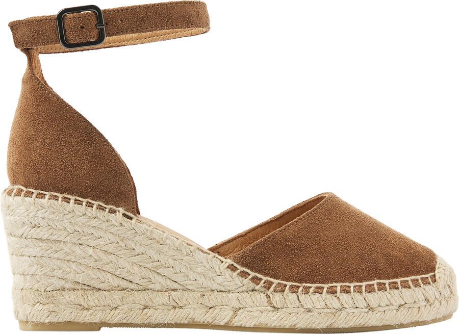 VIA VAI Flora Braid Espadrilles Dames Suède Cognac