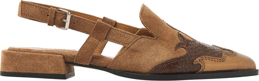 VIA VAI Jazz Vaienna Slingbacks Dames Suède Leer Brons