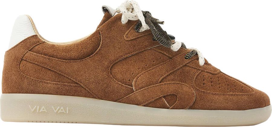 VIA VAI Nilla Macy Sneakers Dames Leer Suède Cognac