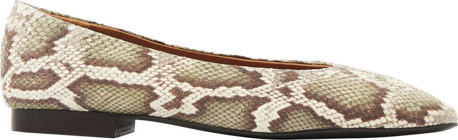 VIA VAI Lou Emmy Ballerina Dames Leer Groen