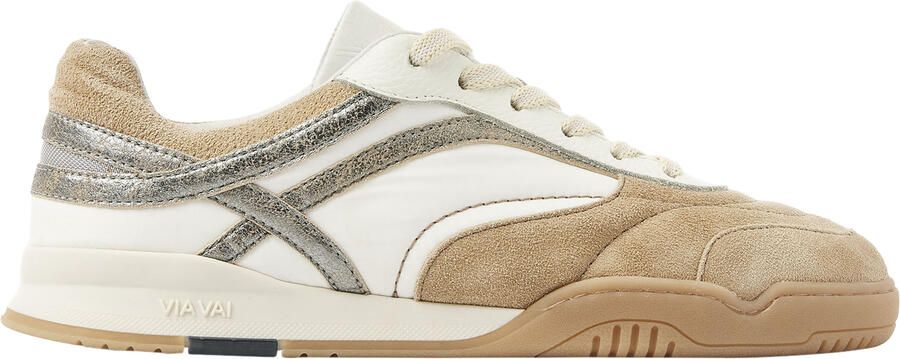 VIA VAI Kris Sky Sneakers dames Textiel Leer Mesh Suède Beige