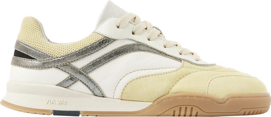 VIA VAI Kris Sky Sneakers dames Suède Textiel Leer Mesh Geel