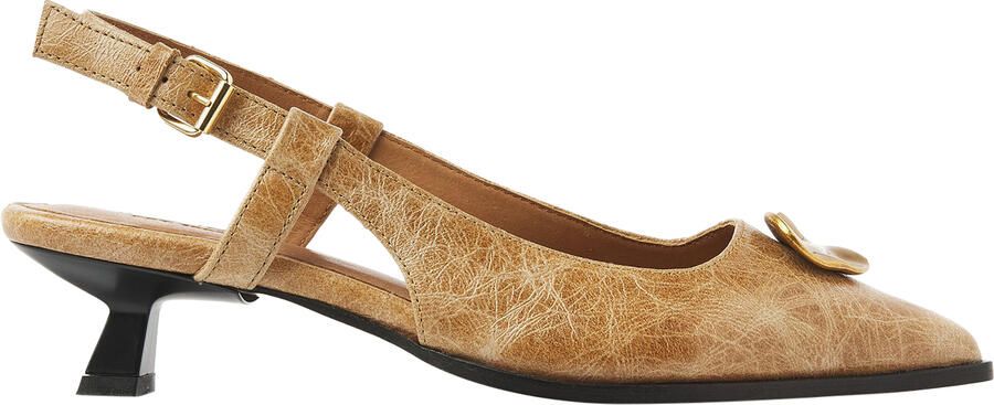 VIA VAI Lea Imani Slingbacks Dames Leer Cognac