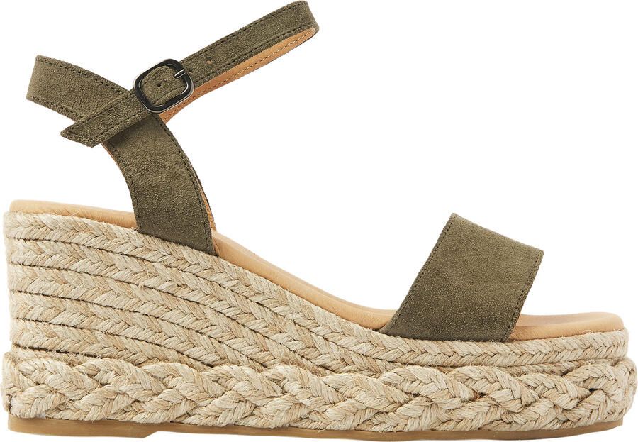 VIA VAI Capri Neva Espadrilles Dames Suède Groen