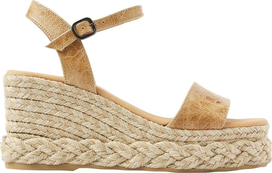 VIA VAI Capri Neva Espadrilles Dames Leer Cognac
