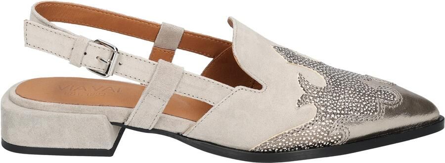VIA VAI Jazz Vaienna Slingbacks Dames Suède Leer Goud - Foto 2