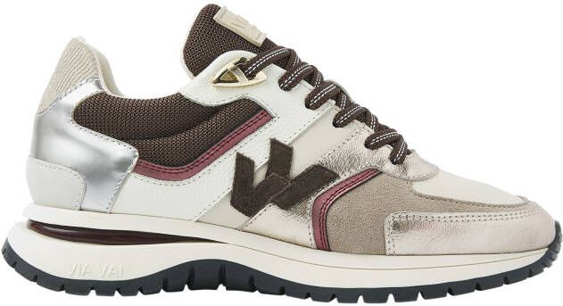 VIA VAI Lage Sneakers Dames Usher Davina Maat: 38 Materiaal: Leer Kleur: Bruin