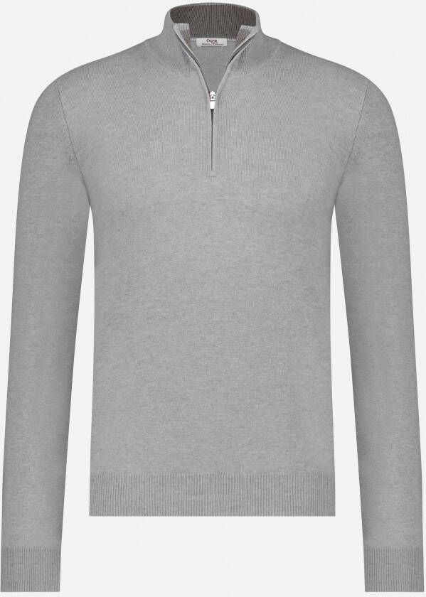 oger italian knitwear Virgin wollen cashmere trui met ritssluiting Grijs