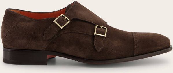 Santoni Suède dubbele gespschoenen