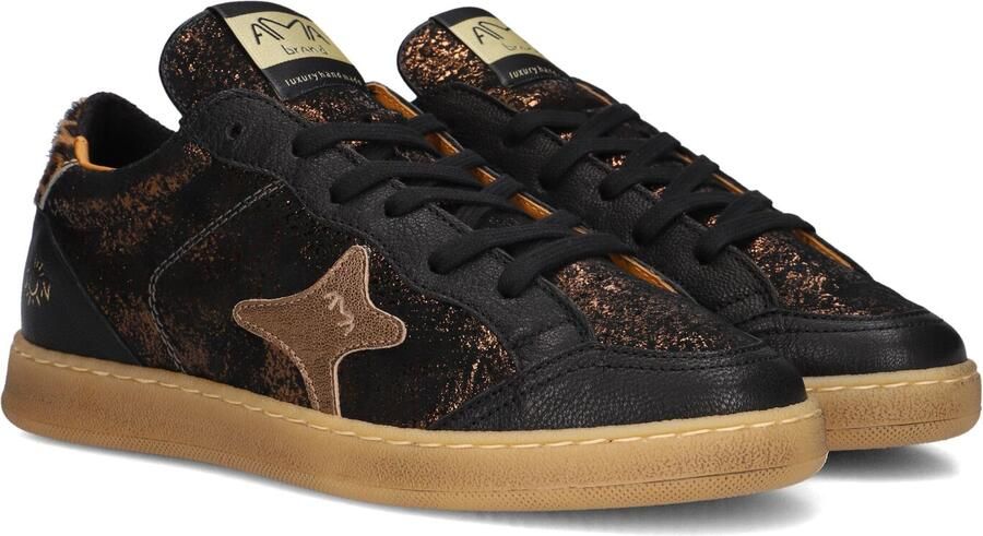 AMA BRAND DELUXE Lage Sneakers Dames Sun Leer Zwart