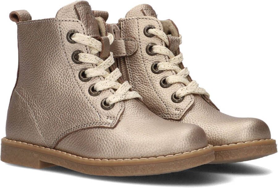 Apples & Pears B0010526 Veterboots Laarzen Met Veters Meisjes Goud