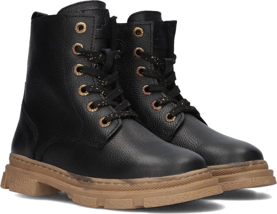 Apples & Pears B0011854 Veterboots Laarzen Met Veters Meisjes Zwart