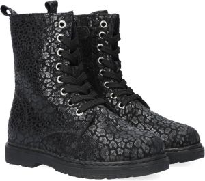 Apples & Pears B009048 Veterboots Laarzen Met Veters Meisjes Zwart