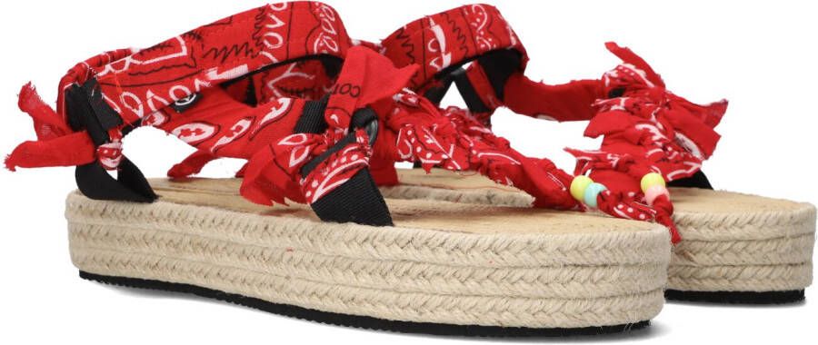 ARIZONA LOVE Dames Trekky Raffia Maat: 37 Materiaal: Textiel Kleur: Rood