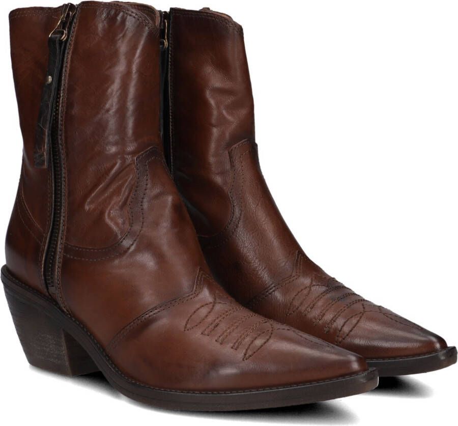 A.s.98 Bruine leren enkellaarsjes Brown Dames