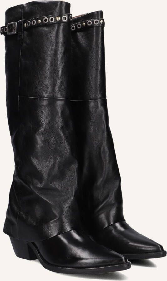 A.S.98 Hoge Laarzen Dames B84301 Maat: 41 Materiaal: Leer Kleur: Zwart