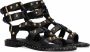 Ash Zwarte en Gouden Leren Platte Sandalen voor Vrouwen Zwart Dames - Thumbnail 1
