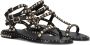 Ash Zwarte Leren Sandaal met Gouden Studs Black Dames - Thumbnail 9