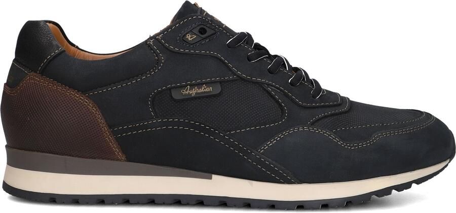 Australian HEREN SNEAKERS BLAUW 15.1722.01-SIG FABIAN BLUE LEATHER BLUE-BROWN-BLACK