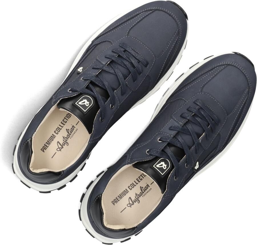 Australian Mazzerato Sneakers Heren Leren Sneaker Blauw - Foto 3