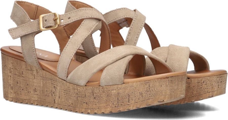 AYANA Sandalen met Hak Dames 722032 Maat: 41 Materiaal: Suède Kleur: Beige