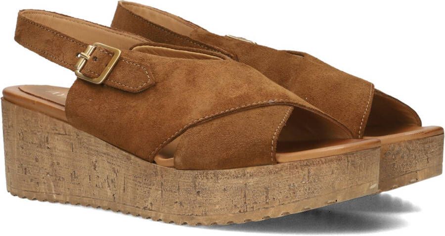 AYANA Sandalen met Hak Dames 722031 Maat: 37 Materiaal: Suède Kleur: Cognac