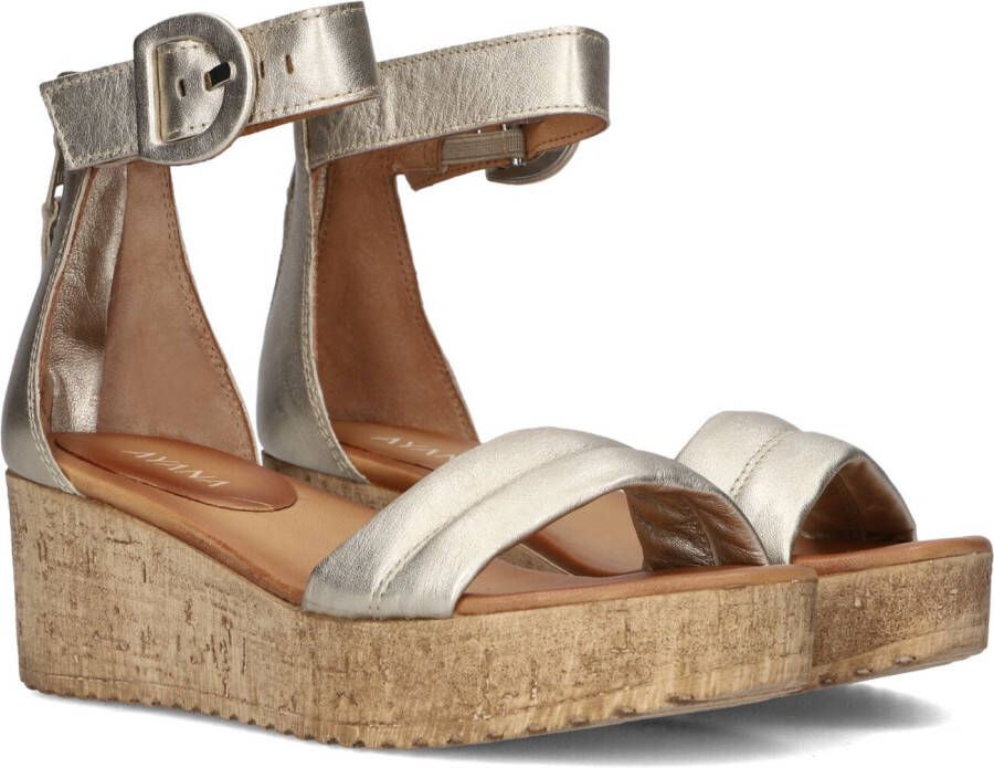 AYANA Sandalen met Hak Dames 722025 Maat: 40 Materiaal: Leer Kleur: Goud