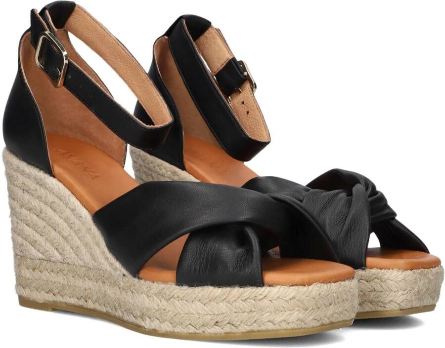 AYANA Espadrilles Dames Yu690 Maat: 41 Materiaal: Leer Kleur: Zwart