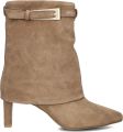 Babouche suède enkellaarsen met hak beige - Beige