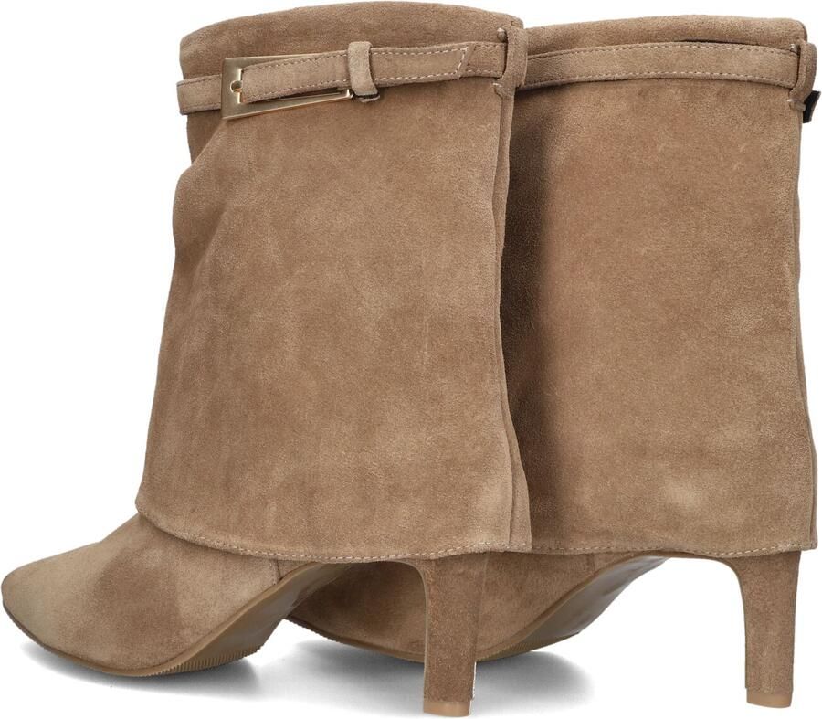 Babouche suède enkellaarsen met hak beige - Foto 5