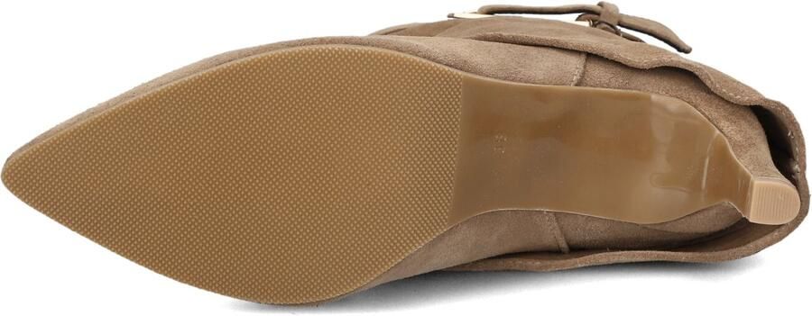 Babouche suède enkellaarsen met hak beige - Foto 4