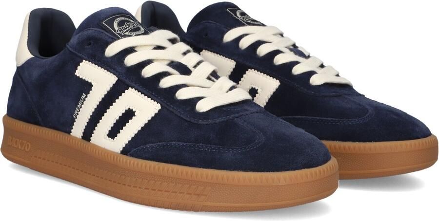 BACK70 Lage Sneakers Heren Double Suède Blauw