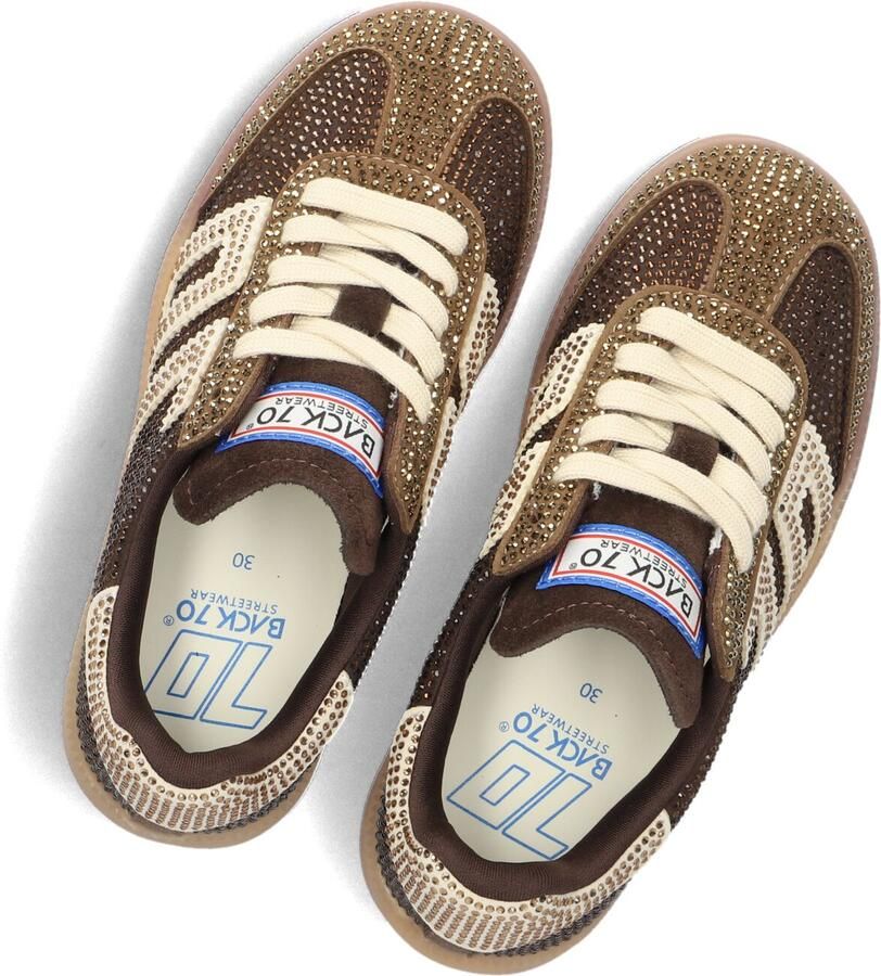 Back70 Cloud Strass Sneakers Meisjes Leren Sneaker Bruin - Foto 2