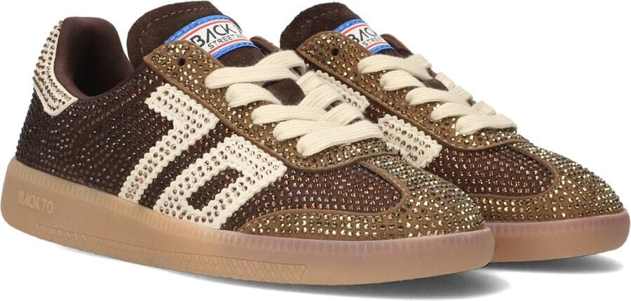 Back70 Cloud Strass Sneakers Meisjes Leren Sneaker Bruin
