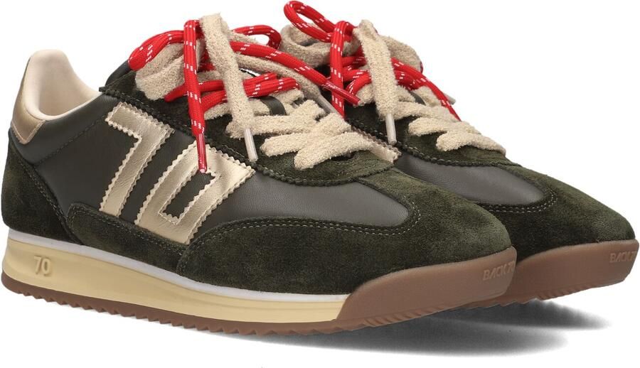 BACK70 Lage Sneakers Dames Jogger Suède Groen