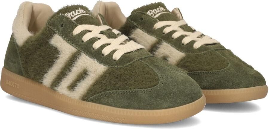 BACK70 Lage Sneakers Dames Mohair Suède Groen