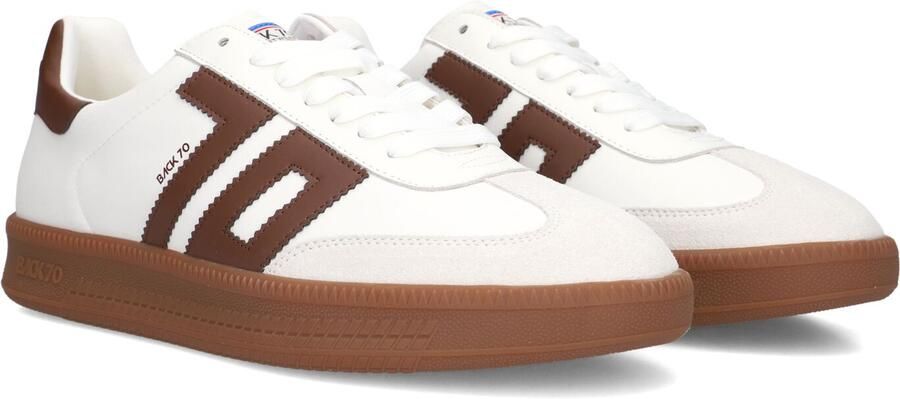 BACK70 Lage Sneakers Heren Double Leer Wit