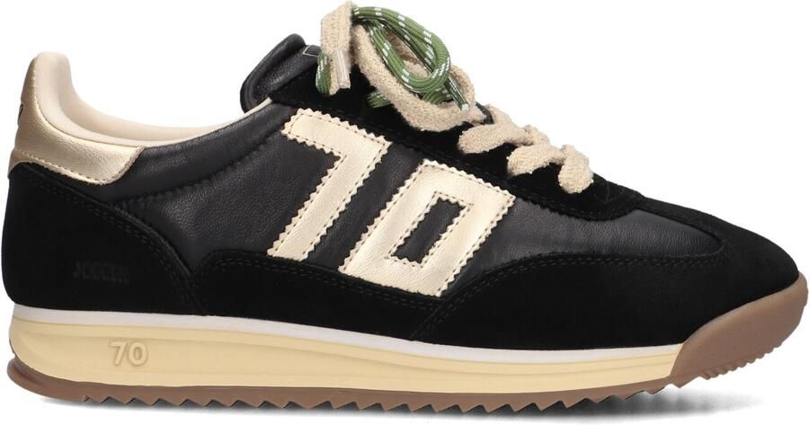 BACK70 Lage Sneakers Dames Jogger Suède Zwart