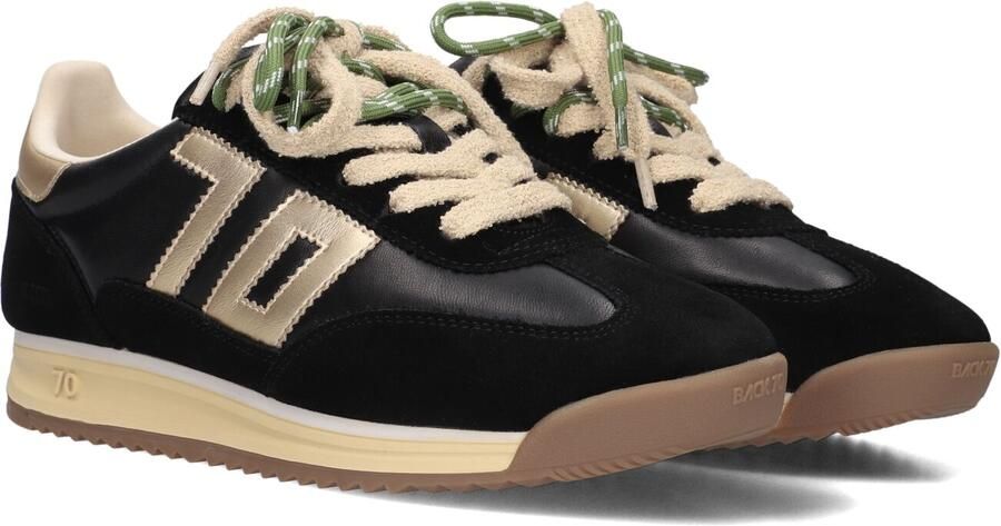 BACK70 Lage Sneakers Dames Jogger Suède Zwart