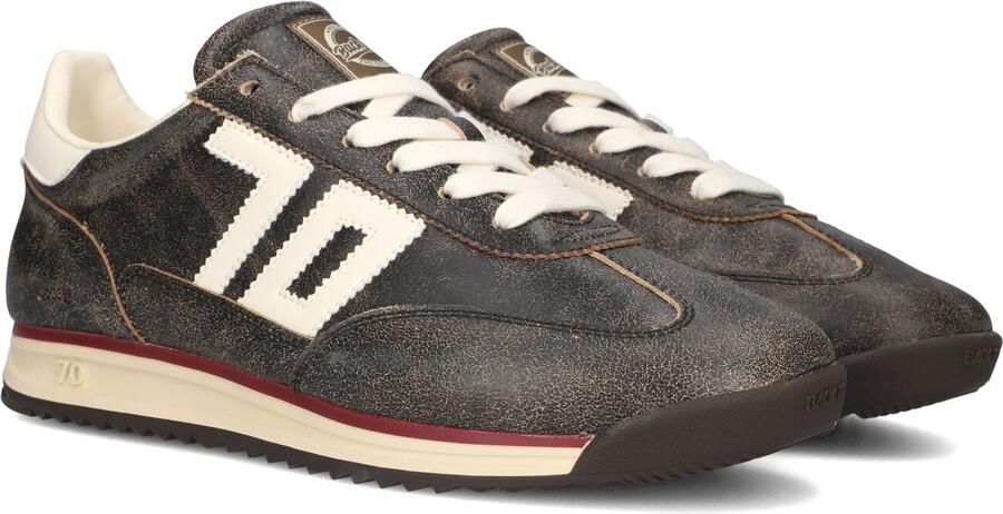 BACK70 Lage Sneakers Heren Jogger Leer Zwart