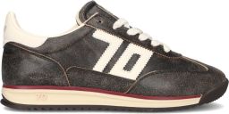 BACK70 Lage Sneakers Heren Jogger Leer Zwart