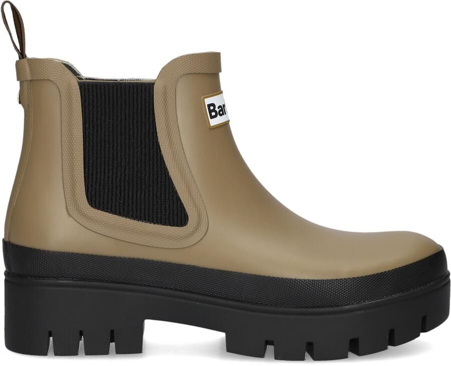BARBOUR Chelsea Boots Dames Halton Chelsea Welly Rubber Beige