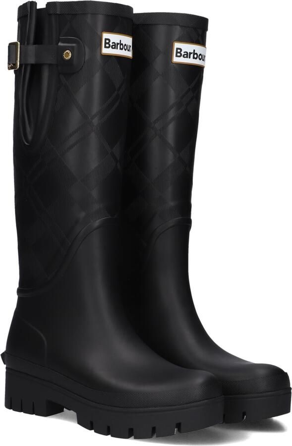 BARBOUR Regenlaarzen Dames Leighton Tartan Tall Welly Rubber Zwart